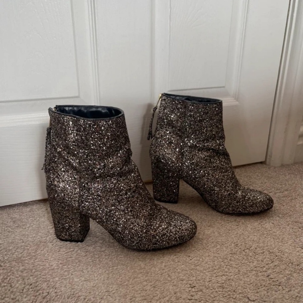 River Island Sparkly Silver Heeled Boots